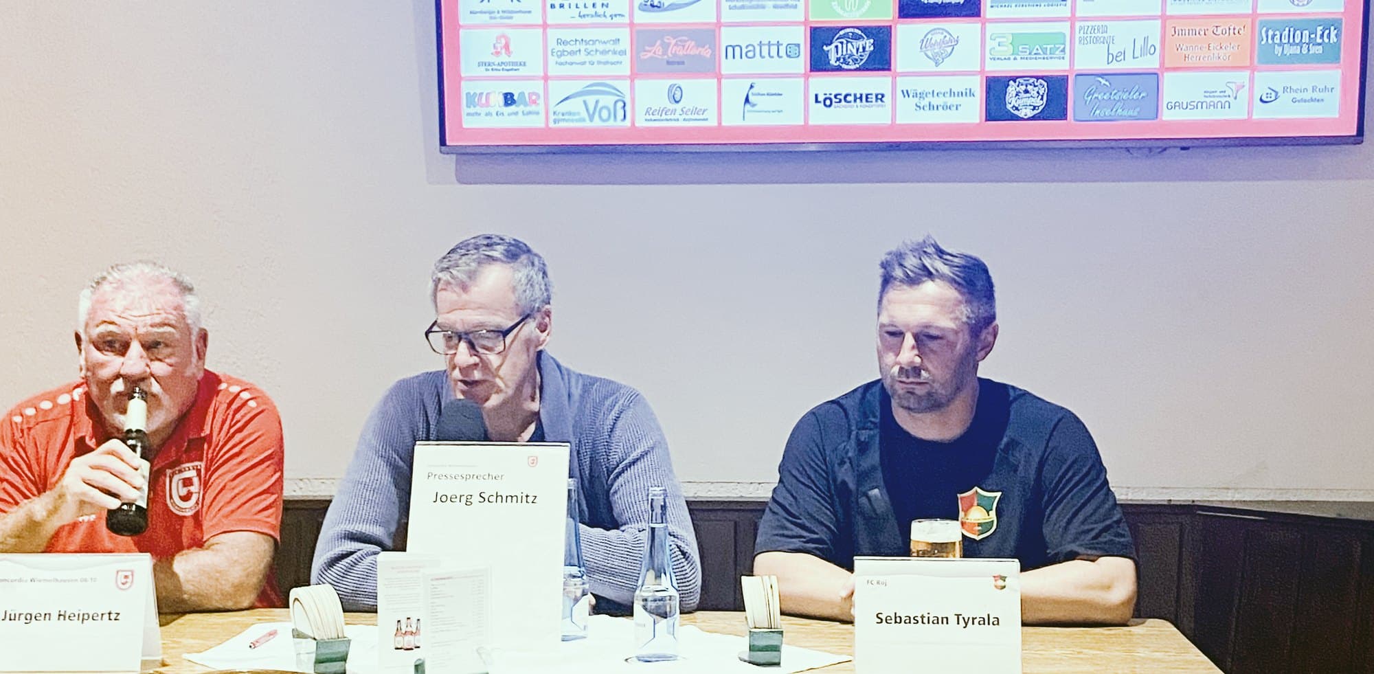 Pressekonferenz nach CW I gegen FC Roj: Jürgen Heipertz, Jörg Schmitz und Sebastian Tyrala
